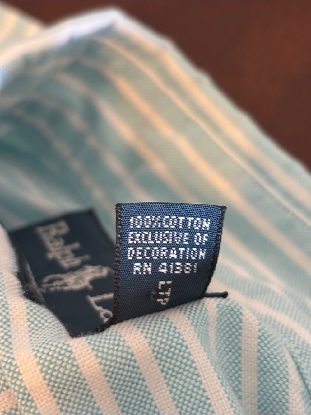 Ralph Lauren Light Blue & White Striped Button-Down Shirt. Classic Fit. M. - Picture 10 of 13
